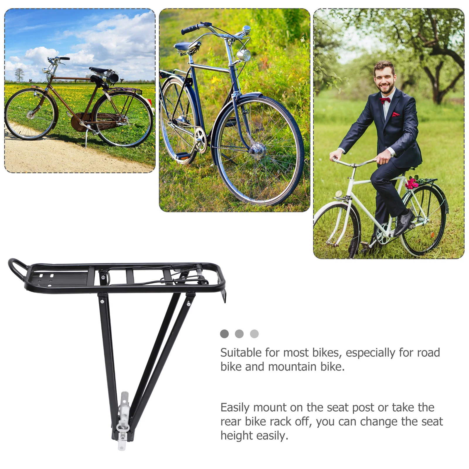 Aluminum Alloy Luggage Rack Bike Rear Cargo Carrier Bag Bicycles Shelf SUV Mount 
Aluminum Alloy Luggage Rack Bike Rear Cargo Carrier Bag Bicycles Shelf SUV Mount