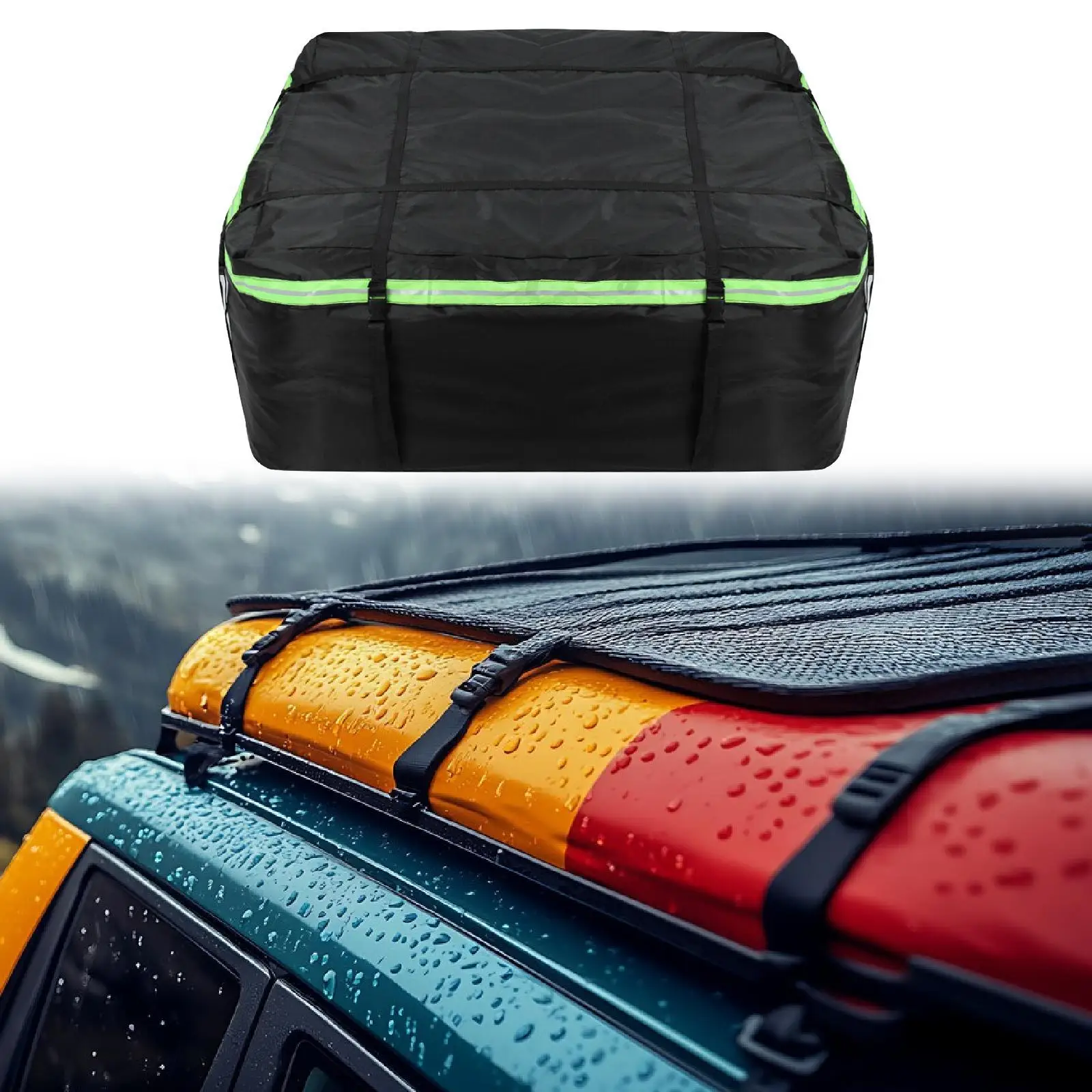 Car Rooftop Cargo Carrier Roof Rack with Night Reflective Strip, Waterproof Car Rooftop Bag Roof Cargo Bag for Outdoor Travel
Car Rooftop Cargo Carrier Roof Rack with Night Reflective Strip, Waterproof Car Rooftop Bag Roof Cargo Bag for Outdoor Travel