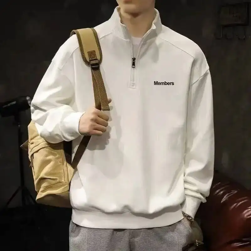 Loose Long Sleeve Hoodie Men's Spring Autumn Casual Embroidered Stand Collar Half Zip Up T-Shirt Comfortable Breathable Streetwe
Loose Long Sleeve Hoodie Men's Spring Autumn Casual Embroidered Stand Collar Half Zip Up T-Shirt Comfortable Breathable Streetwe