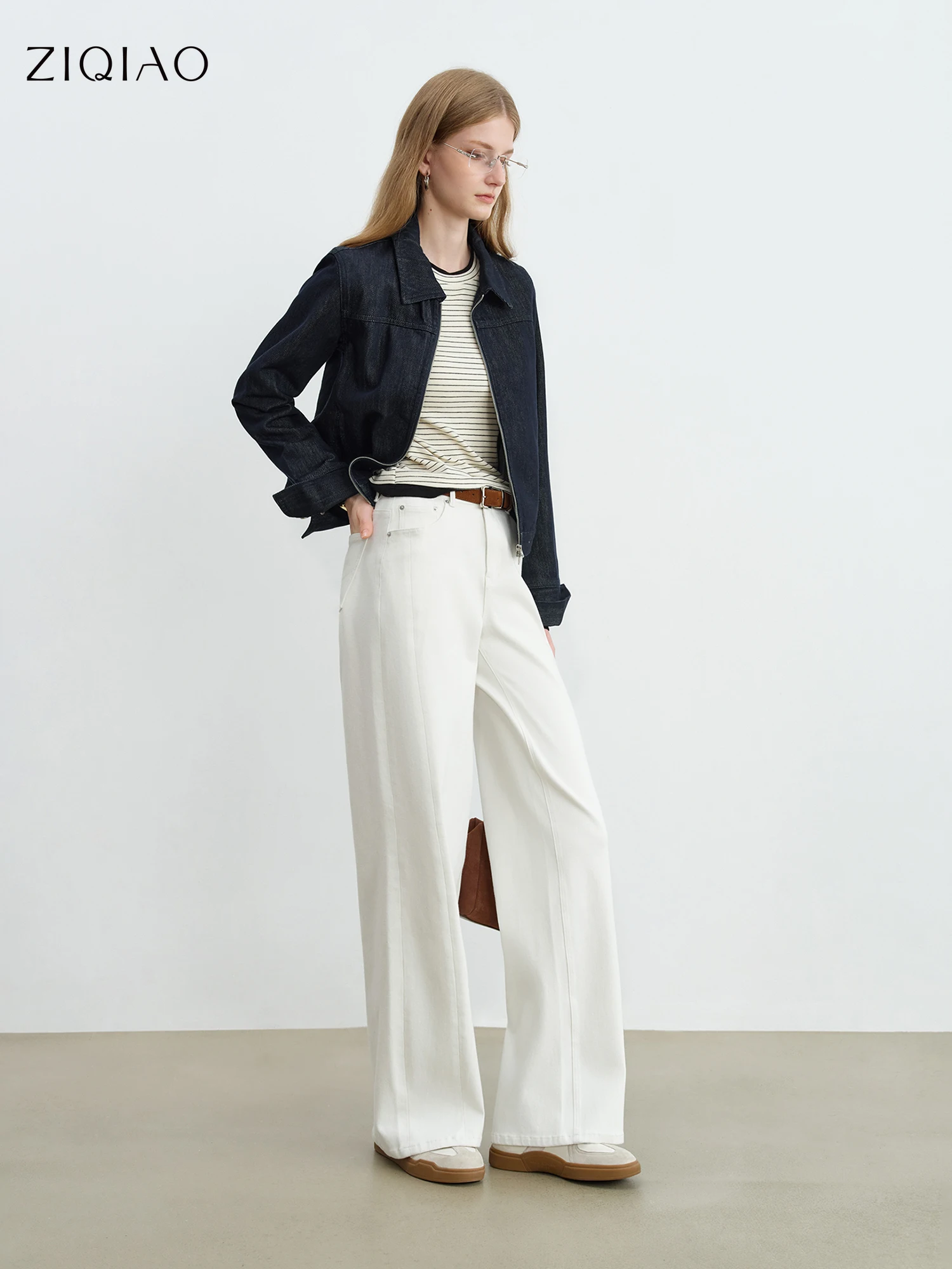 ZIQIAO Black straight wide-leg jeans women's 2025 new elastic mopping pants 25ZQ93013+25ZQ93085
ZIQIAO Black straight wide-leg jeans women's 2025 new elastic mopping pants 25ZQ93013+25ZQ93085