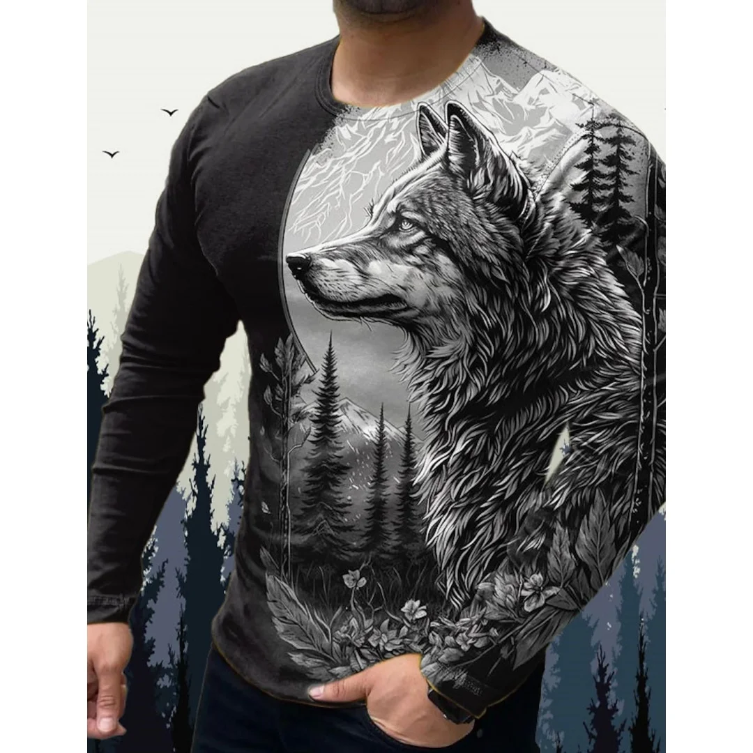 Fashion Wolf 3D Printing Long Sleeve T Shirt For Men Summer And Autumn Casual Breathable Tops High Street Tees Harajuku Pullover
Fashion Wolf 3D Printing Long Sleeve T Shirt For Men Summer And Autumn Casual Breathable Tops High Street Tees Harajuku Pullover