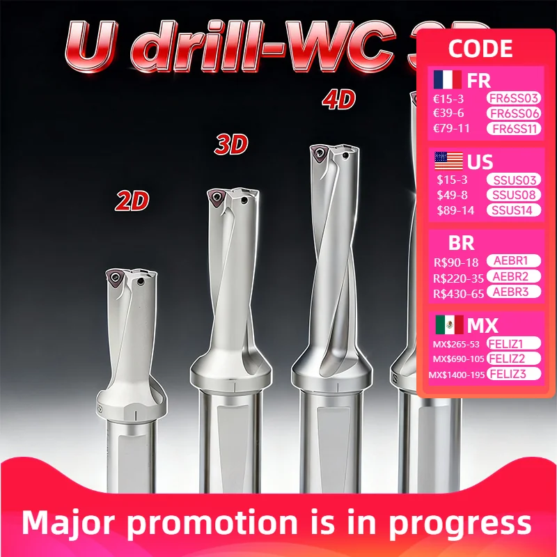 U drill C20-3D15-48WC03 C25-3D20-63WC03 3D depth fast drill Indexable bit for Each brand WC series blade,Machinery,Lathes,CNC
U drill C20-3D15-48WC03 C25-3D20-63WC03 3D depth fast drill Indexable bit for Each brand WC series blade,Machinery,Lathes,CNC