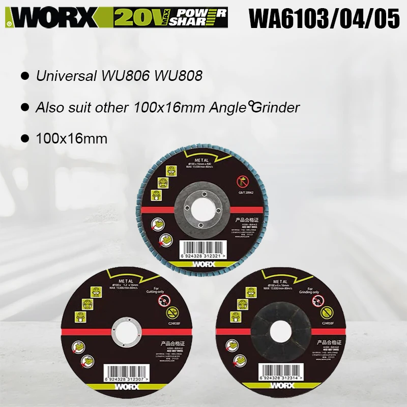 Worx WA6103 WA6104 100x16mm Cutting Blade Sander Disc Sandpaper Wheel Suitable for WU808 WX802 WU806 for 100mm Other Grinder
Worx WA6103 WA6104 100x16mm Cutting Blade Sander Disc Sandpaper Wheel Suitable for WU808 WX802 WU806 for 100mm Other Grinder