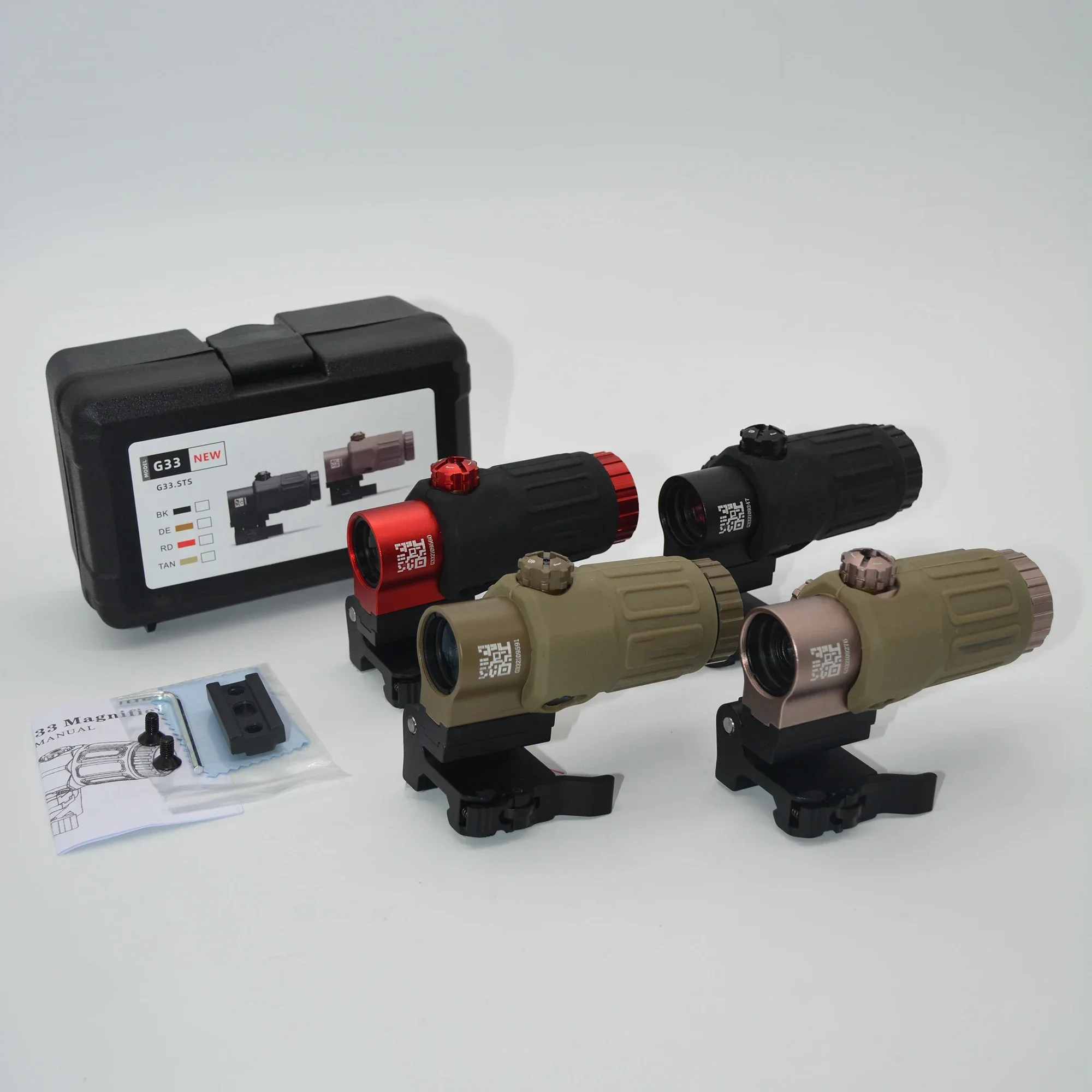 Tacitical G33 Magnifier Sight 3X with Switch to Side Qick Detach QD Mount for Hunting with Full Markings
Tacitical G33 Magnifier Sight 3X with Switch to Side Qick Detach QD Mount for Hunting with Full Markings