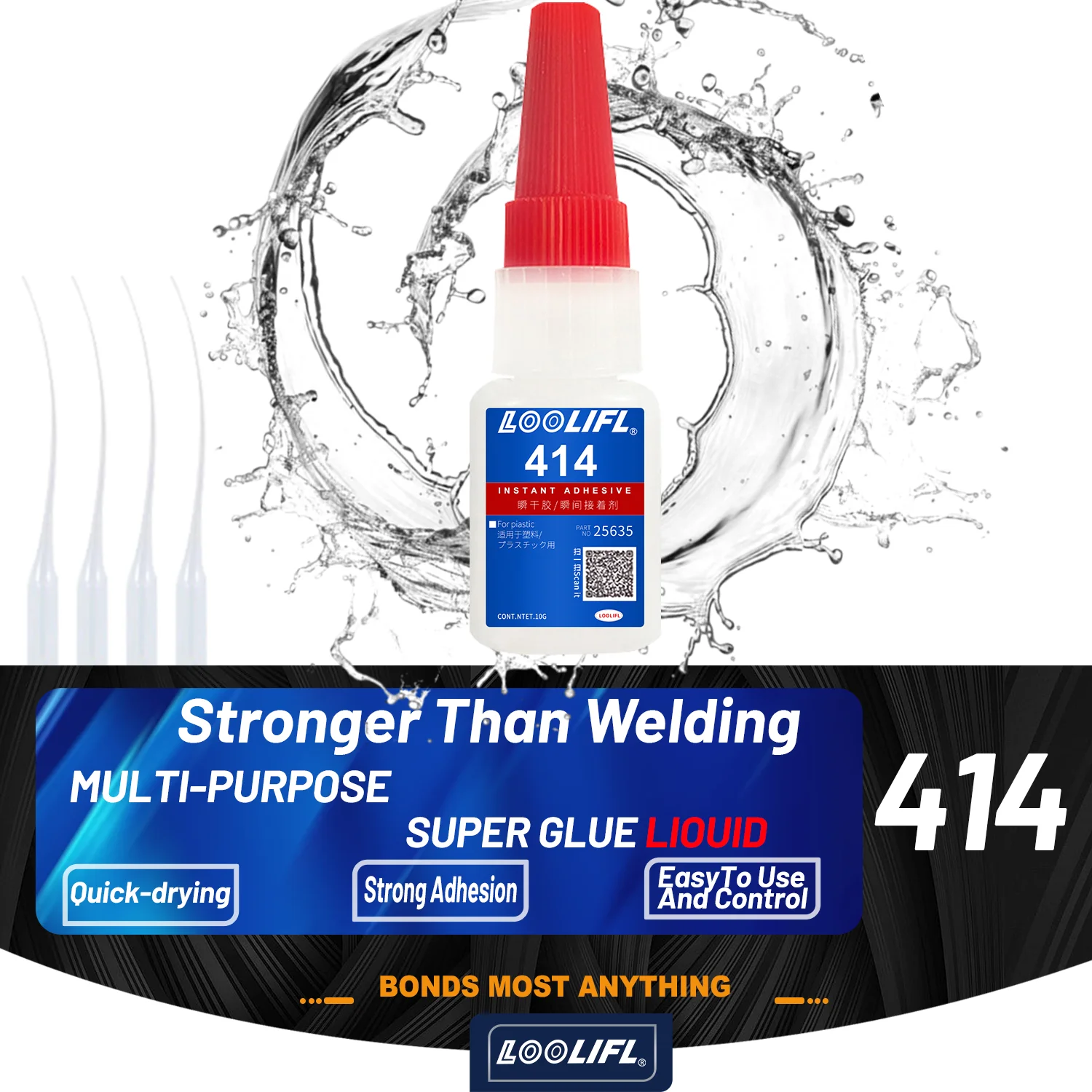 LOOLIFL Multi-Purpose Super Glue Cyanoacrylate Adhesive Instant Fast Adhesive Rubber Wood Glass Stronger All Bonding Glue tool
LOOLIFL Multi-Purpose Super Glue Cyanoacrylate Adhesive Instant Fast Adhesive Rubber Wood Glass Stronger All Bonding Glue tool