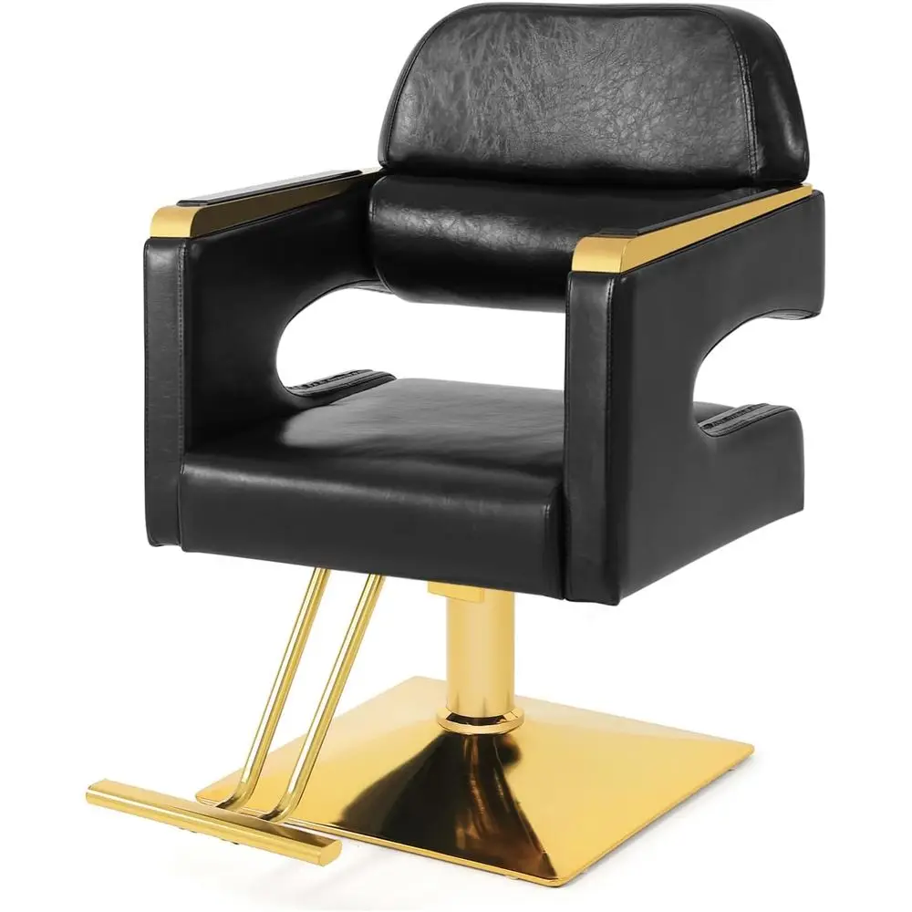 Stylish Hydraulic Salon Chair with 360 Swivel, Max 330 lbs, Black & Gold
Stylish Hydraulic Salon Chair with 360 Swivel, Max 330 lbs, Black & Gold