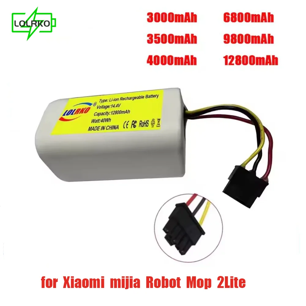 New 14.4V 12800mAh Battery N011-4S1P for Xiaomi Mi Robot Vacuum Mop 2 Lite MJSTL Vacuum Cleaner
New 14.4V 12800mAh Battery N011-4S1P for Xiaomi Mi Robot Vacuum Mop 2 Lite MJSTL Vacuum Cleaner