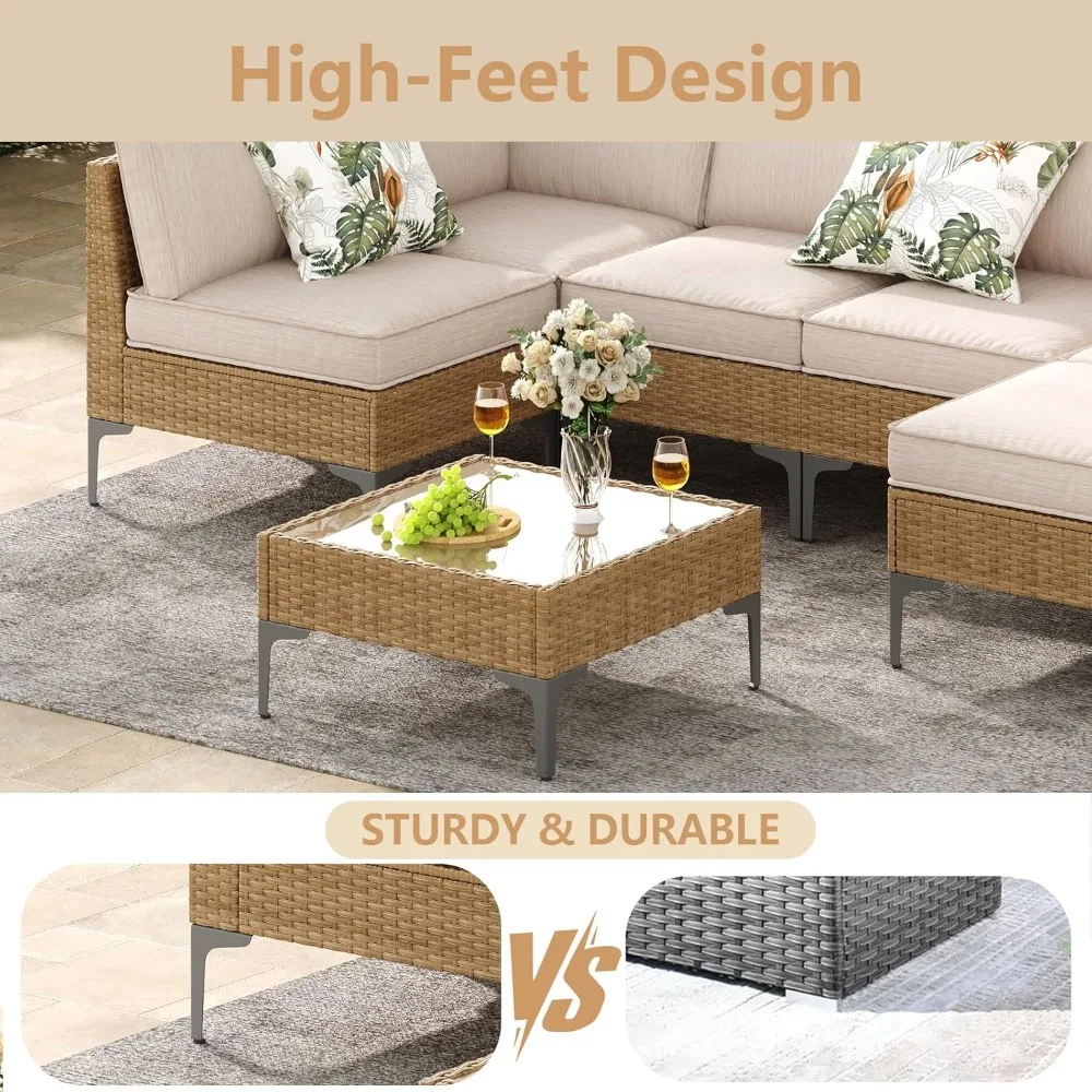 7-Piece Outdoor Patio Furniture Set,Ratten Conversation Sectional Sofa W/Coffee Table, All-Weather Patio, Customized
7-Piece Outdoor Patio Furniture Set,Ratten Conversation Sectional Sofa W/Coffee Table, All-Weather Patio, Customized