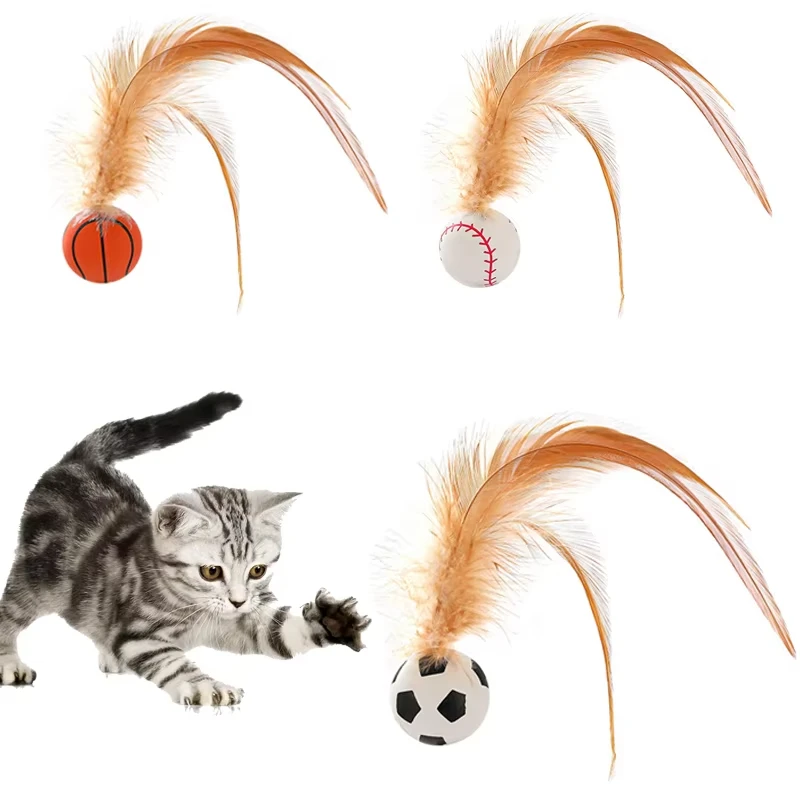 Cat Interactive Ball Toys Interactive Bouncy Ball with Feathers Cat Toys for Indoor Cats and Kittens
Cat Interactive Ball Toys Interactive Bouncy Ball with Feathers Cat Toys for Indoor Cats and Kittens