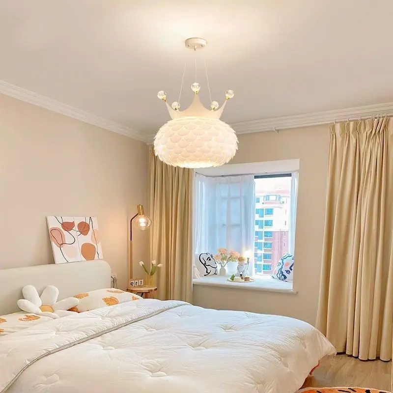Master bedroom light room pendant light girl children's princess room eye protection French cream style LED light fixture
Master bedroom light room pendant light girl children's princess room eye protection French cream style LED light fixture