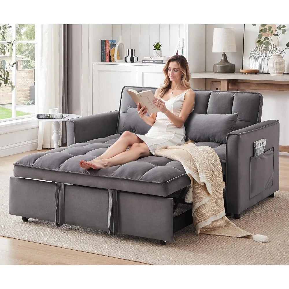 3 in 1 Convertible Sleeper Sofa Bed, Futon Couches for Living Room with Side Pocket | Adjustable Backrest | Velvet Fabric | Pull
3 in 1 Convertible Sleeper Sofa Bed, Futon Couches for Living Room with Side Pocket | Adjustable Backrest | Velvet Fabric | Pull