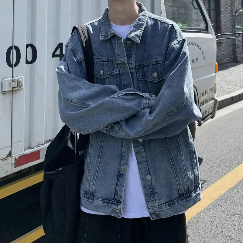 Fashionable Korean Street Workwear Denim Jacket for Men Spring and Autumn 2024 New Ins Loose Personality Retro Y2K Jacket Top
Fashionable Korean Street Workwear Denim Jacket for Men Spring and Autumn 2024 New Ins Loose Personality Retro Y2K Jacket Top
