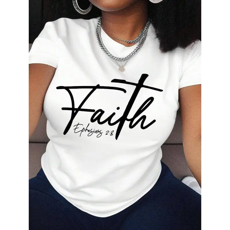 Women's Faith T-Shirt Christian "Ephesians 2:8" Graphic Tee Inspirational Religious Bible Verse Summer Cotton Top Gift 
Women's Faith T-Shirt Christian "Ephesians 2:8" Graphic Tee Inspirational Religious Bible Verse Summer Cotton Top Gift