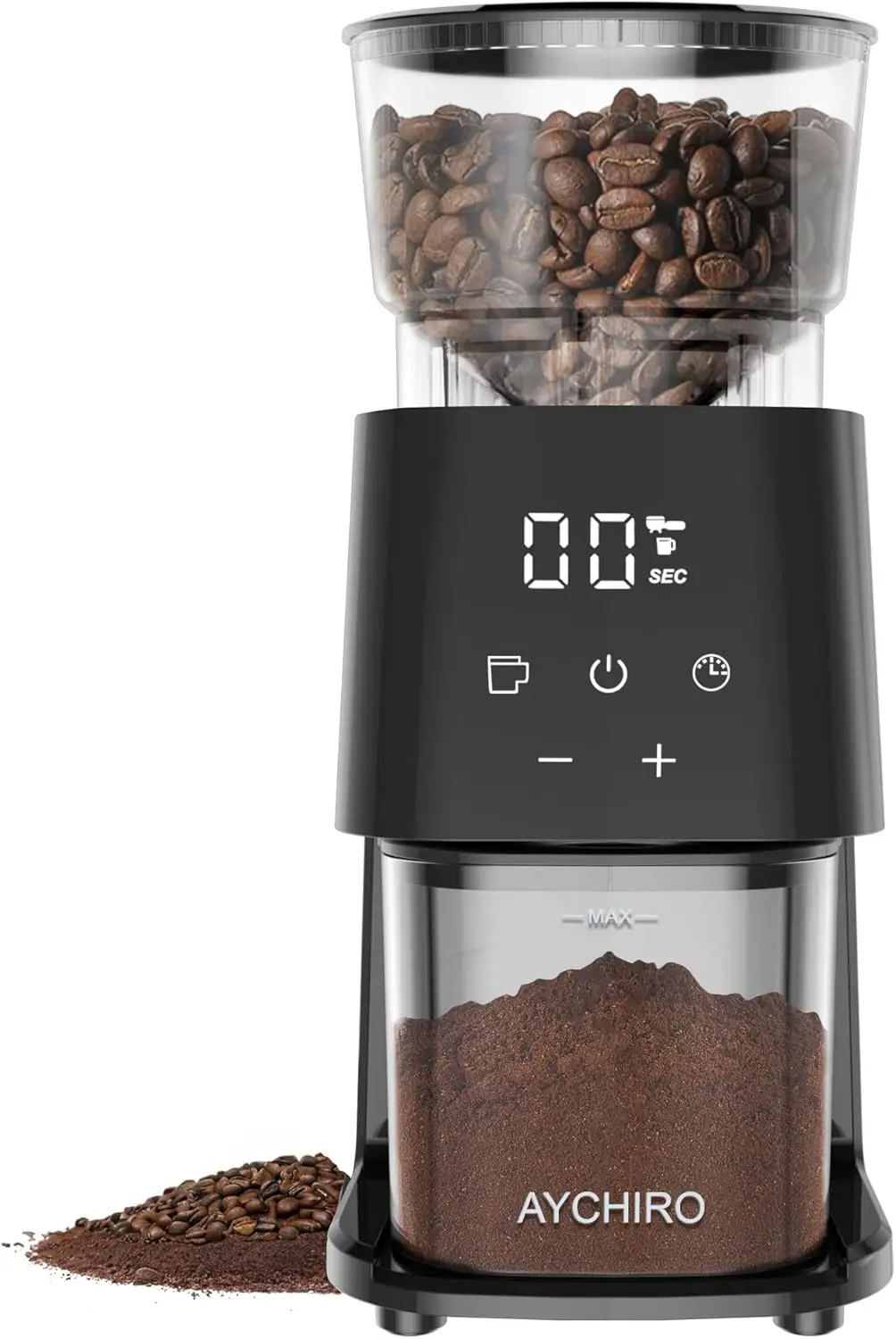 Electric Coffee Grinder with Adjustable Burr Mill, 30 Settings, Touchscreen for 2-12 Cups
Electric Coffee Grinder with Adjustable Burr Mill, 30 Settings, Touchscreen for 2-12 Cups