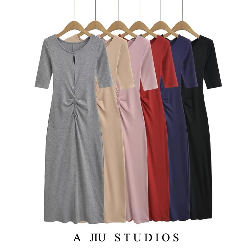Ele Slimming Waterdrop Hollow out ort Sve Wrap around Long Dr Women's Design Sense Waist Pleating Slimming Dr
Ele Slimming Waterdrop Hollow out ort Sve Wrap around Long Dr Women's Design Sense Waist Pleating Slimming Dr