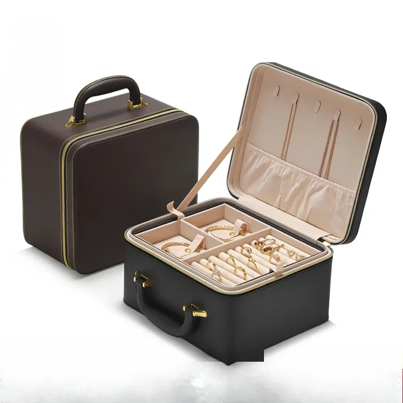 High end portable exhibition jewelry box, multifunctional ring, necklace, pendant, bracelet storage box
High end portable exhibition jewelry box, multifunctional ring, necklace, pendant, bracelet storage box