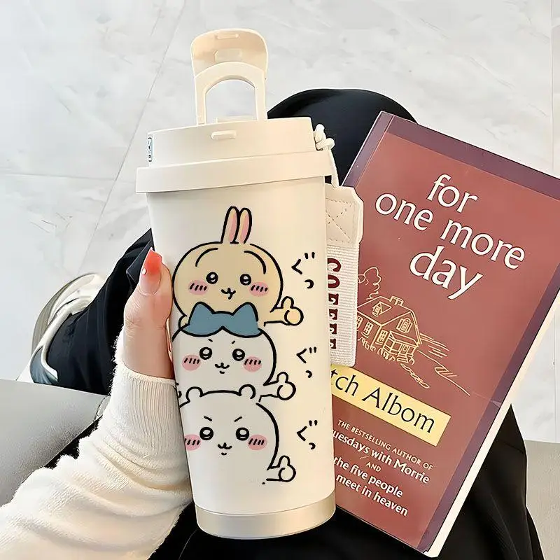Chiikawa Hachiware Usagi Cute thermos stainless steel large capacity straw car double drink coffee cup 
Chiikawa Hachiware Usagi Cute thermos stainless steel large capacity straw car double drink coffee cup