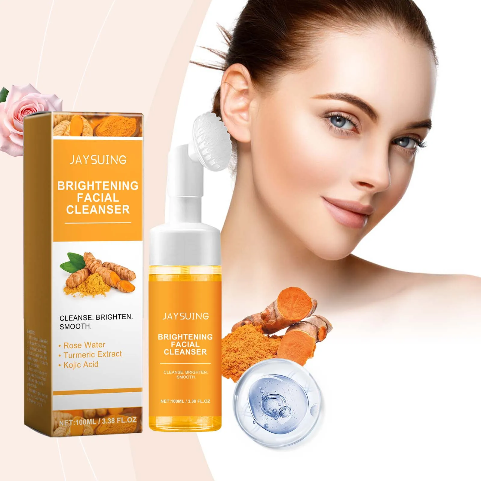 Turmeric Foam Cleanser Brightening Face Wash Oil Control Hydrating Blackhead Removal Gentle Exfoliating For All Skin Types 100ml
Turmeric Foam Cleanser Brightening Face Wash Oil Control Hydrating Blackhead Removal Gentle Exfoliating For All Skin Types 100ml