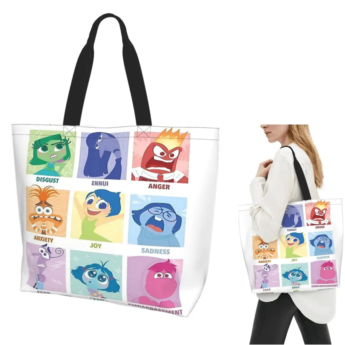 Inside Out Character Cartoon Shopping Tote Bag Canvas Large Capacity Shoulder Bags Shopper Grocery Handbag for Women
Inside Out Character Cartoon Shopping Tote Bag Canvas Large Capacity Shoulder Bags Shopper Grocery Handbag for Women