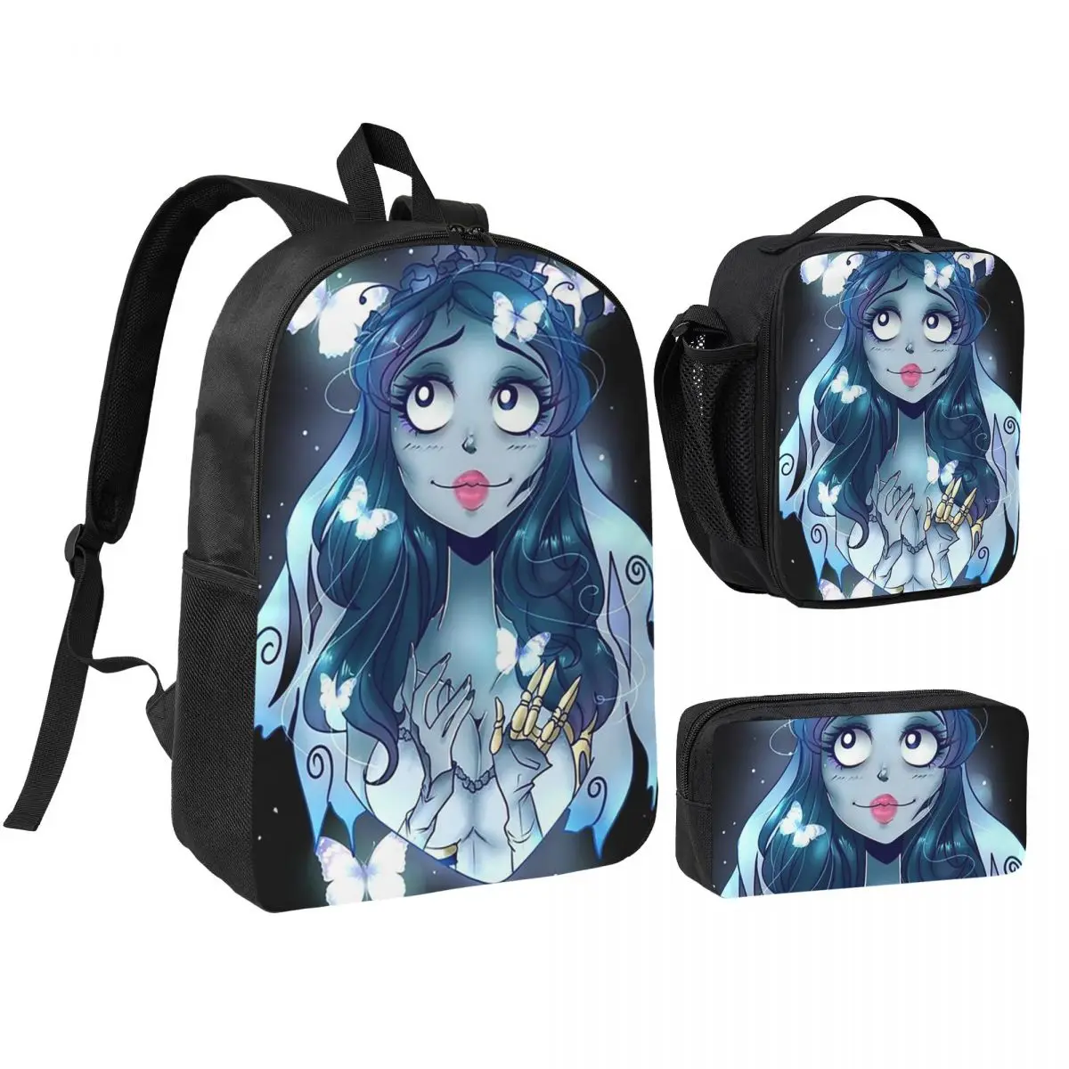 Halloween Film Corpse Bride Ghost Tim Burton Backpack BookBag School Bag Computer Shoulder Bags 3ps Lunch Bag Pencil Case
Halloween Film Corpse Bride Ghost Tim Burton Backpack BookBag School Bag Computer Shoulder Bags 3ps Lunch Bag Pencil Case