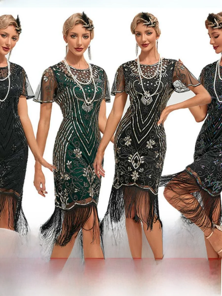 Evening Gown Dress Embroidered Fringe Cocktail Party Large Size Sequin Beaded Net Short Sleeve Dress Ball Party Wear
Evening Gown Dress Embroidered Fringe Cocktail Party Large Size Sequin Beaded Net Short Sleeve Dress Ball Party Wear