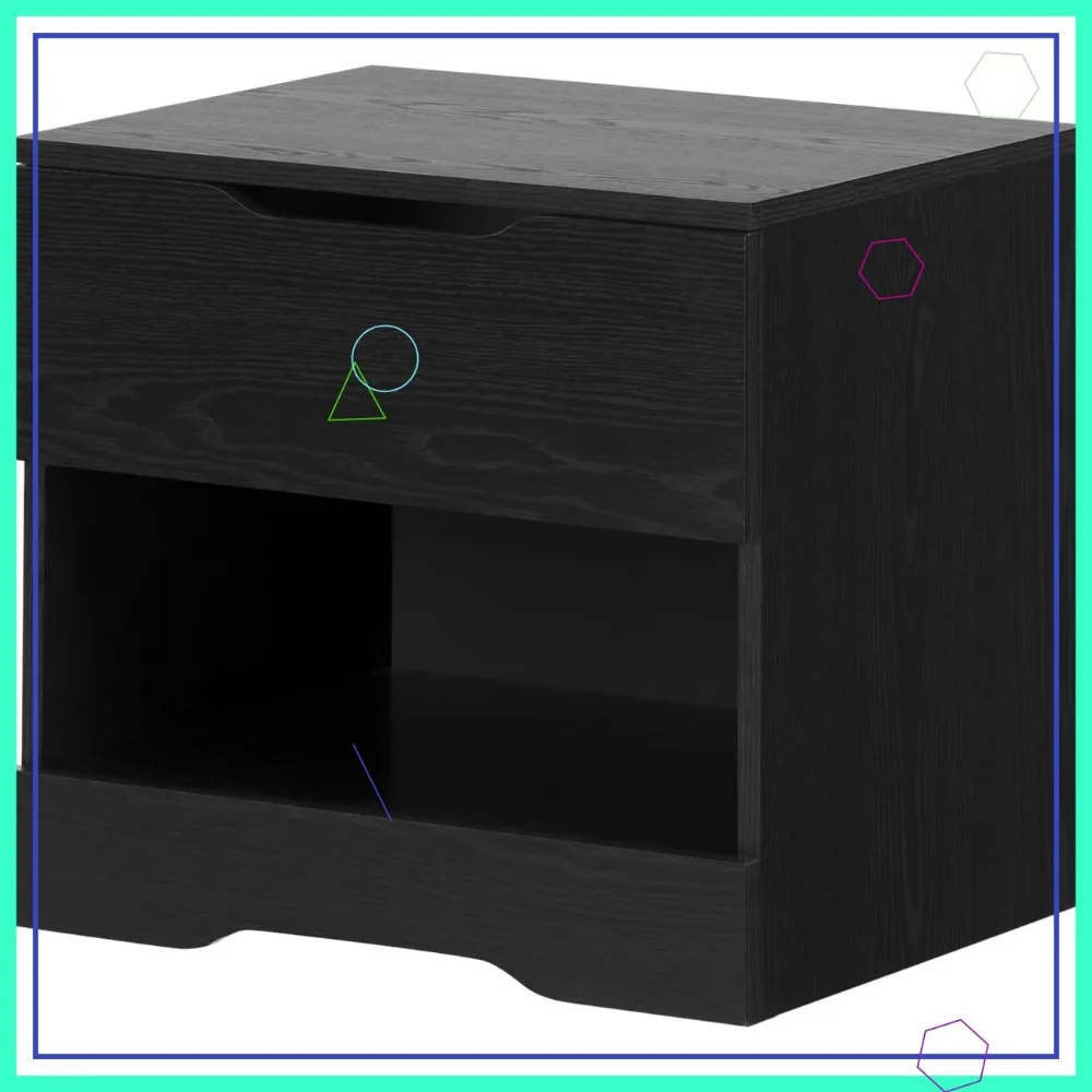 Современная тумбочка из черного дуба с выдвижным ящиком и открытой полкой для хранения в спальне
Современная тумбочка из черного дуба с выдвижным ящиком и открытой полкой для хранения в спальне