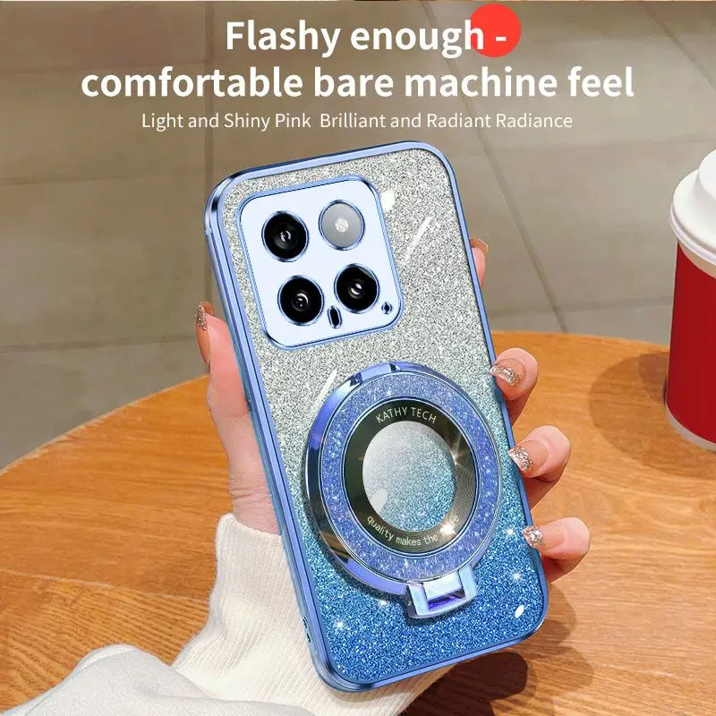 Skinlee For Xiaomi 14 Case Gradient Shiny Magnetic Holder Lens Protection Silicone Soft Cover For Xiaomi 14 Pro Back Shell
Skinlee For Xiaomi 14 Case Gradient Shiny Magnetic Holder Lens Protection Silicone Soft Cover For Xiaomi 14 Pro Back Shell