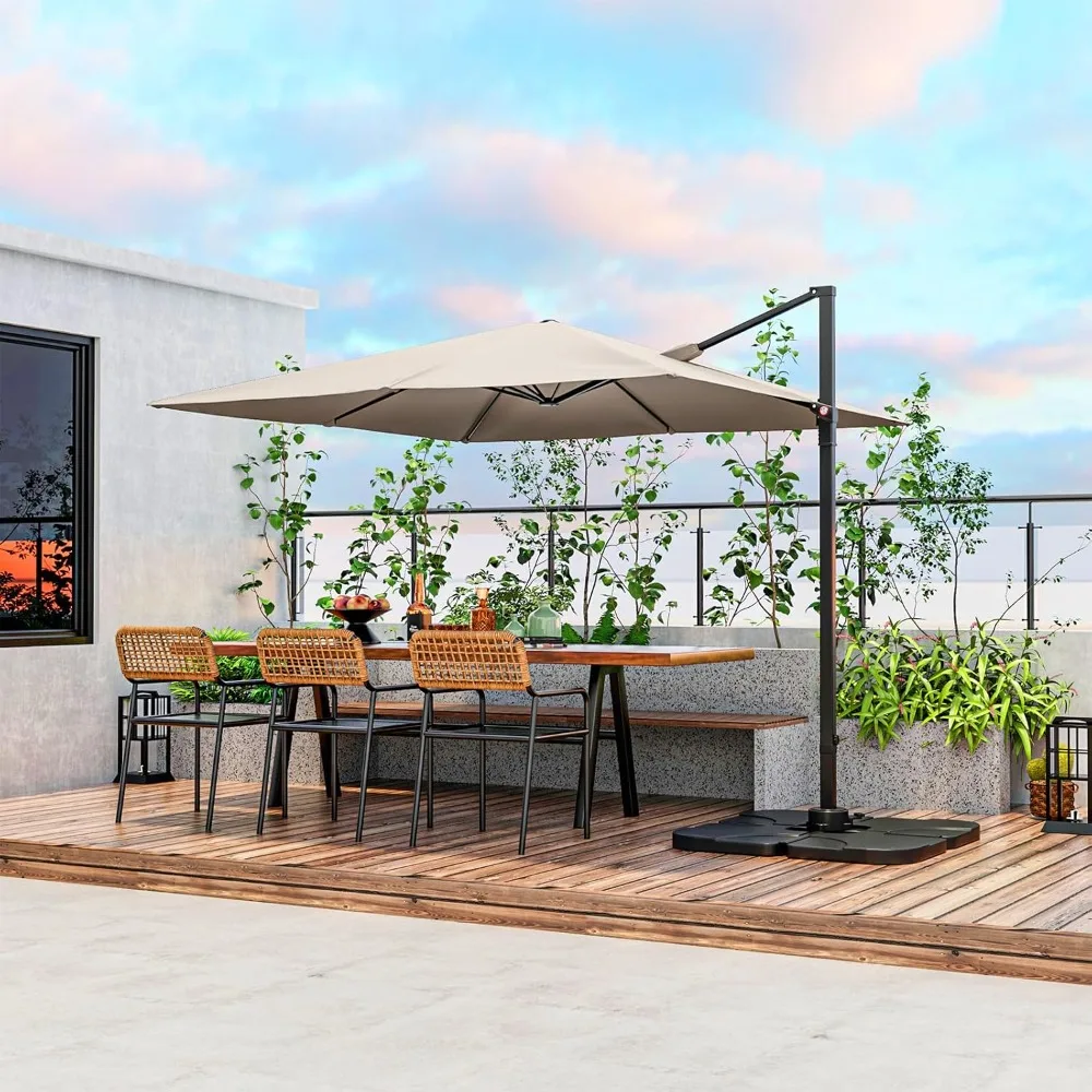 9.5 FT Cantilever Patio Umbrella, Outdoor Square Offset Umbrella with 360° Rotation, Heavy Duty Patio Hanging, Customized
9.5 FT Cantilever Patio Umbrella, Outdoor Square Offset Umbrella with 360° Rotation, Heavy Duty Patio Hanging, Customized