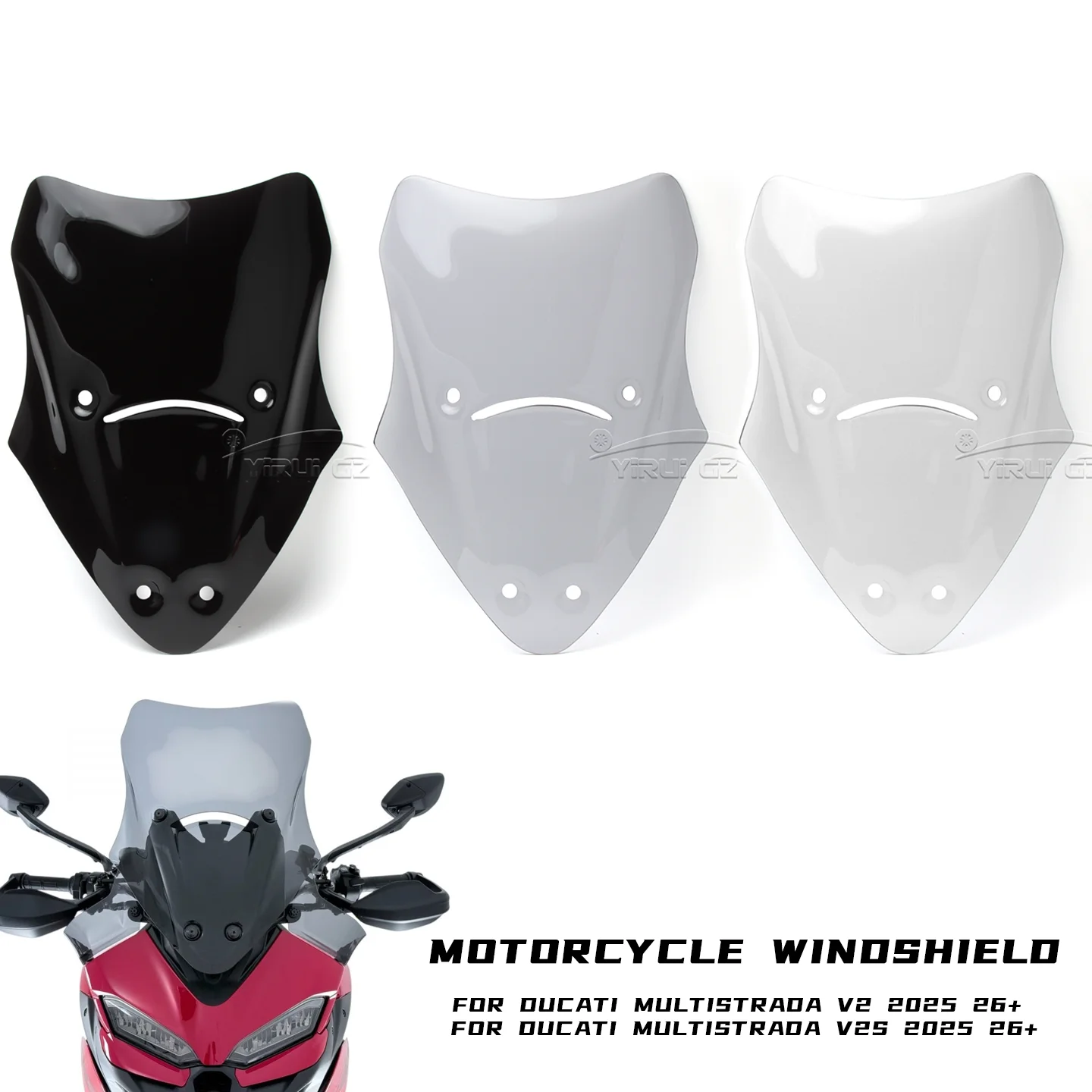 For Ducati MultistradaV2 V2S V2 2025- Universal Accessories WINDSHIELD NEW Windscreen Wind Deflector Quick Release Stable Riding
For Ducati MultistradaV2 V2S V2 2025- Universal Accessories WINDSHIELD NEW Windscreen Wind Deflector Quick Release Stable Riding
