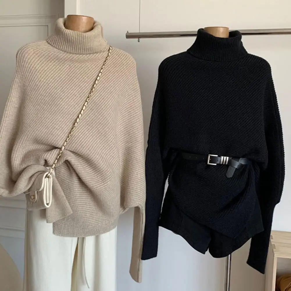 High Neck Jumper Elegant High Neck Knit Sweater for Women Slim Fit Solid Color Mid-length Knitwear with Irregular Hem Long
High Neck Jumper Elegant High Neck Knit Sweater for Women Slim Fit Solid Color Mid-length Knitwear with Irregular Hem Long