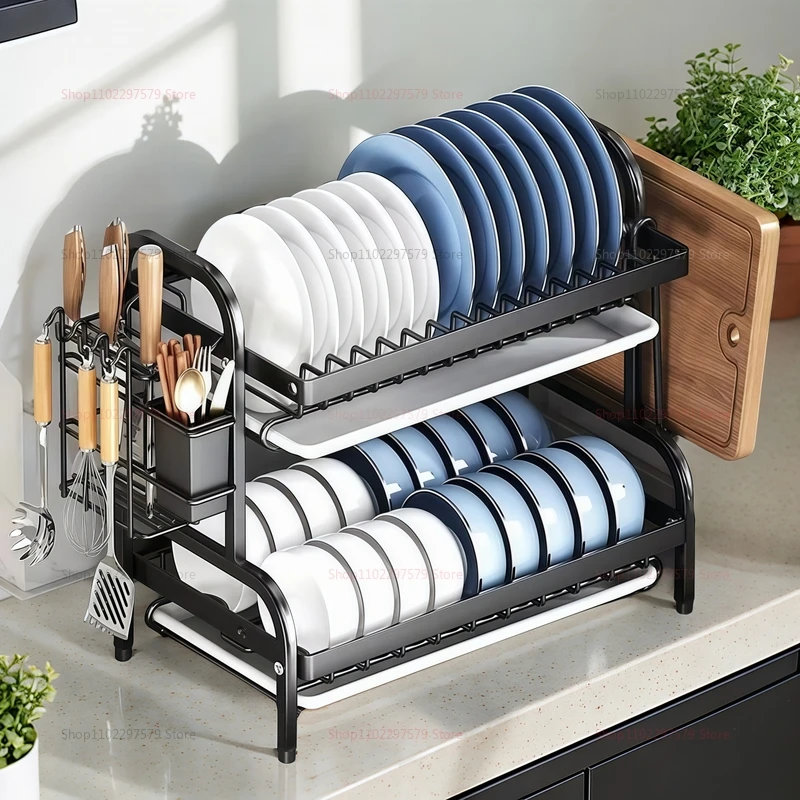 Dish Drying Rack 2-Tier Compact Kitchen Dish Rack Drainboard Set Large Rust-Proof Dish Drainer with Utensil Holder NEW
Dish Drying Rack 2-Tier Compact Kitchen Dish Rack Drainboard Set Large Rust-Proof Dish Drainer with Utensil Holder NEW