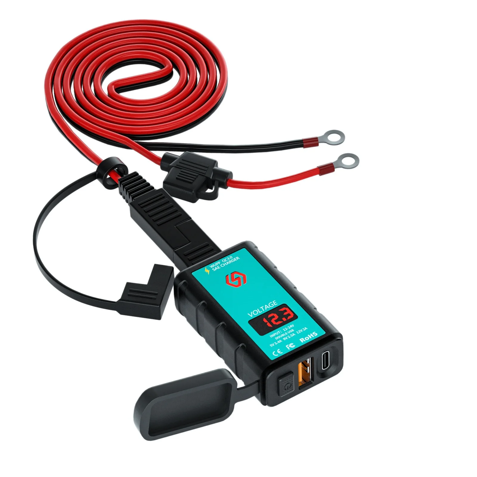 12-24 В Зарядное устройство USB Type-C для мотоцикла SAE в USB Type-C со стандартным внешним кольцом быстрого соединения
12-24 В Зарядное устройство USB Type-C для мотоцикла SAE в USB Type-C со стандартным внешним кольцом быстрого соединения