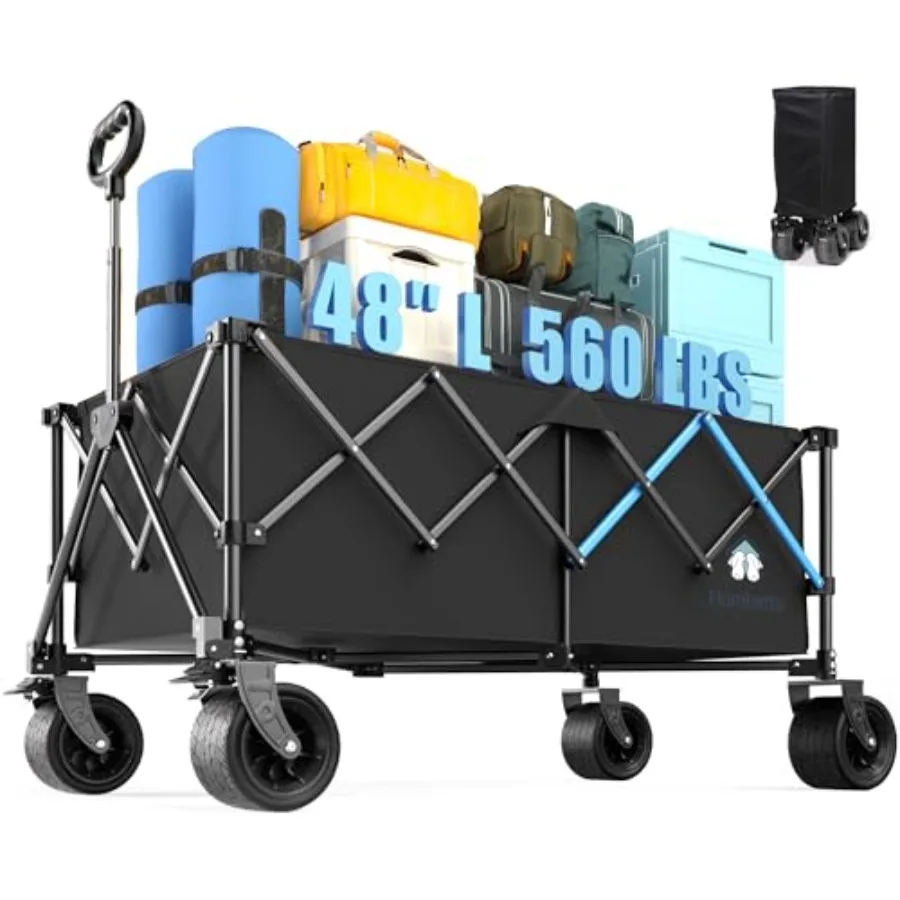 XL Collapsible Wagon Cart 48 Heavy Duty All-Terrain Big Wheels 560LBS Folding Utility Wagon for Garden Moving Glampin
XL Collapsible Wagon Cart 48 Heavy Duty All-Terrain Big Wheels 560LBS Folding Utility Wagon for Garden Moving Glampin