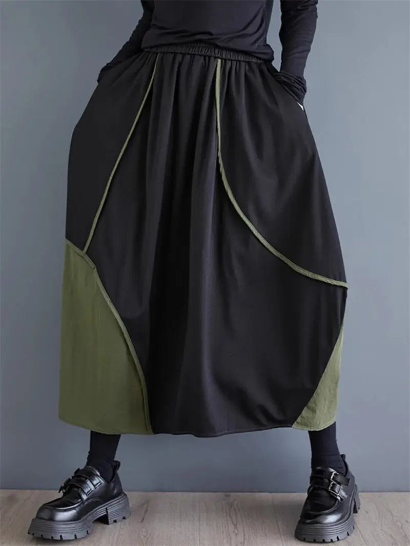 Fashion Splicing Color Blocking High Waist Skirt Large Size Casual Versatile Loose Irregular Mid Length Skirt For Women A206
Fashion Splicing Color Blocking High Waist Skirt Large Size Casual Versatile Loose Irregular Mid Length Skirt For Women A206