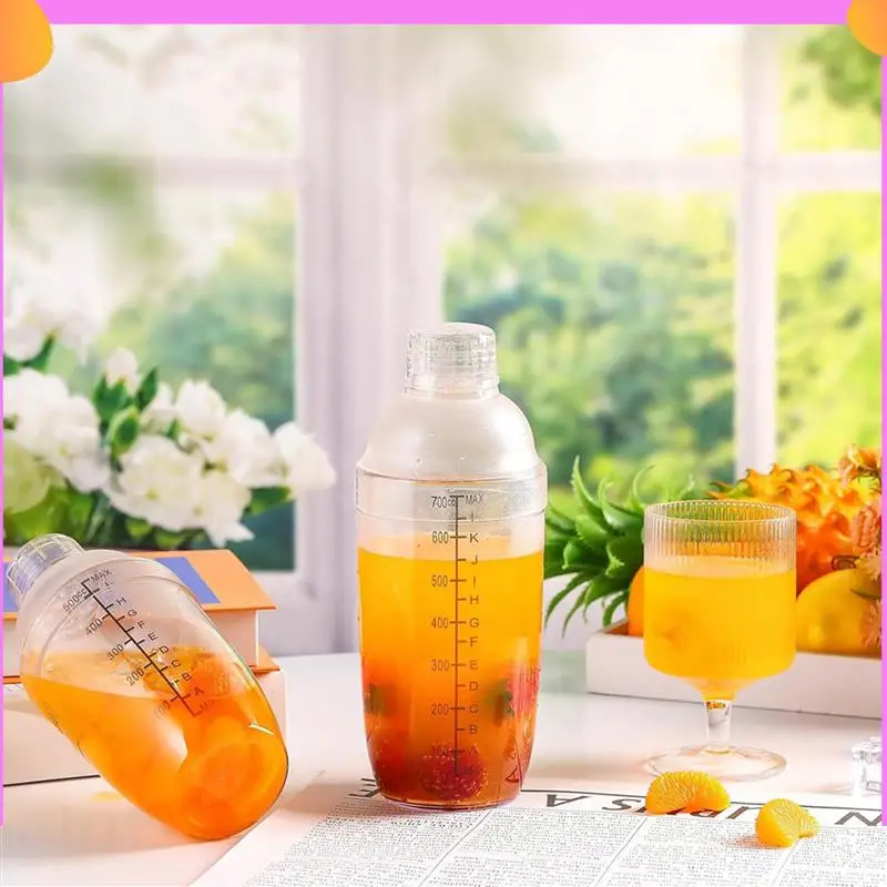A23P 8 Pcs Plastic Cocktail Shaker Hand Drink Mixer Shaker With Scales And Strainer Top Clear Shaker Cup With Measurements
A23P 8 Pcs Plastic Cocktail Shaker Hand Drink Mixer Shaker With Scales And Strainer Top Clear Shaker Cup With Measurements