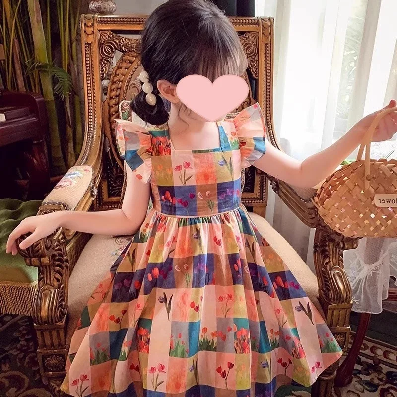 ZLYM-Girls' Backless Dress Summer Fashionable Children's Internet Celebrity Plaid Tank Dress Little Girl Floral Princess Dress
ZLYM-Girls' Backless Dress Summer Fashionable Children's Internet Celebrity Plaid Tank Dress Little Girl Floral Princess Dress