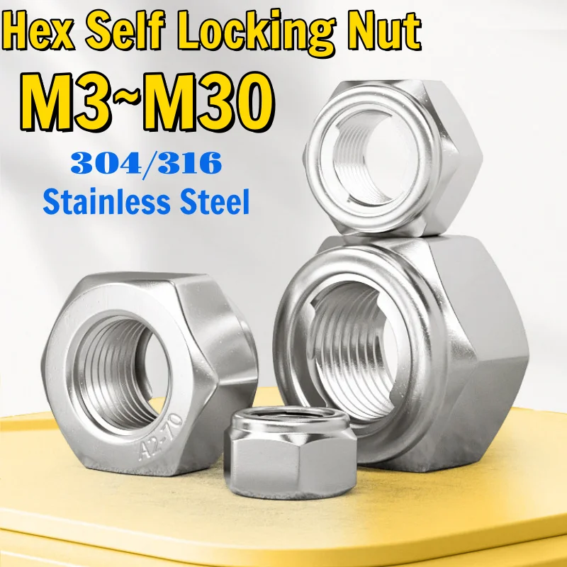 Beicai Hexagon Self Locking Nut 304/316 Stainless Steel Lock Nut M3 M4 M5 M6 M8 M10 M12 M14 M16 M18 M20 M22 M24 M27 M30 Din980
Beicai Hexagon Self Locking Nut 304/316 Stainless Steel Lock Nut M3 M4 M5 M6 M8 M10 M12 M14 M16 M18 M20 M22 M24 M27 M30 Din980