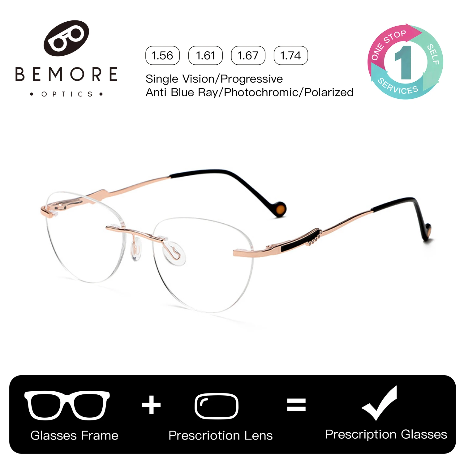 BEMORE High Quality Alloy Prescription Glasses Women Photochromic Anti Blue Light Optical Lenses with Recipe Myopia Eyeglasses
BEMORE High Quality Alloy Prescription Glasses Women Photochromic Anti Blue Light Optical Lenses with Recipe Myopia Eyeglasses