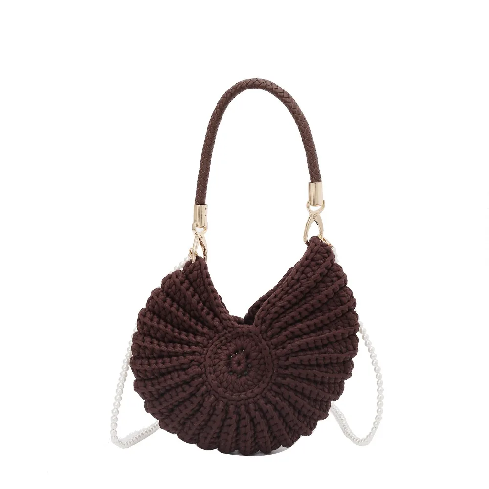 Korean Style Conch Knitted Bag Braided Shell Knitted Shoulder Bag Vacation Style Woven Pearls Chain Crossbody Bag Ladies/Girls
Korean Style Conch Knitted Bag Braided Shell Knitted Shoulder Bag Vacation Style Woven Pearls Chain Crossbody Bag Ladies/Girls