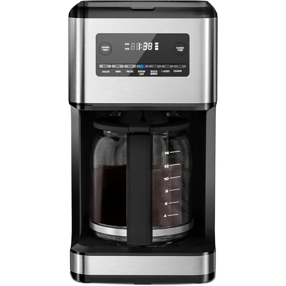 14-Cup Programmable Drip Coffee Maker with Reusable Filter, Auto-Pause, and Keep Warm Feature
14-Cup Programmable Drip Coffee Maker with Reusable Filter, Auto-Pause, and Keep Warm Feature