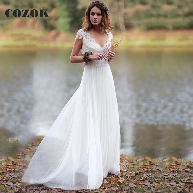 Beach Boho Deep V Neck Wedding Dresses 2023 Appliques Lace Simple Elegant Bride Dresses Suknia ślubna Custom Size LW0012
Beach Boho Deep V Neck Wedding Dresses 2023 Appliques Lace Simple Elegant Bride Dresses Suknia ślubna Custom Size LW0012