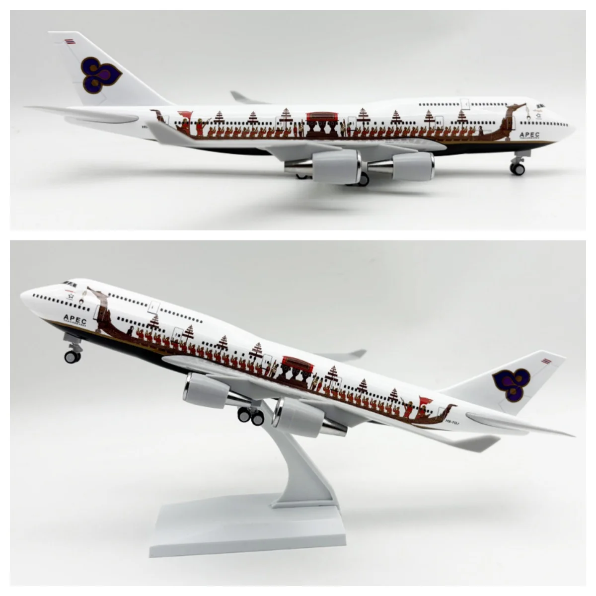 1/240 Scale 30cm Thai loong boat B747 Resin Diecast Airplane Model Kits with Stand&Wheel for Adult Aviation Gift or Decorations
1/240 Scale 30cm Thai loong boat B747 Resin Diecast Airplane Model Kits with Stand&Wheel for Adult Aviation Gift or Decorations