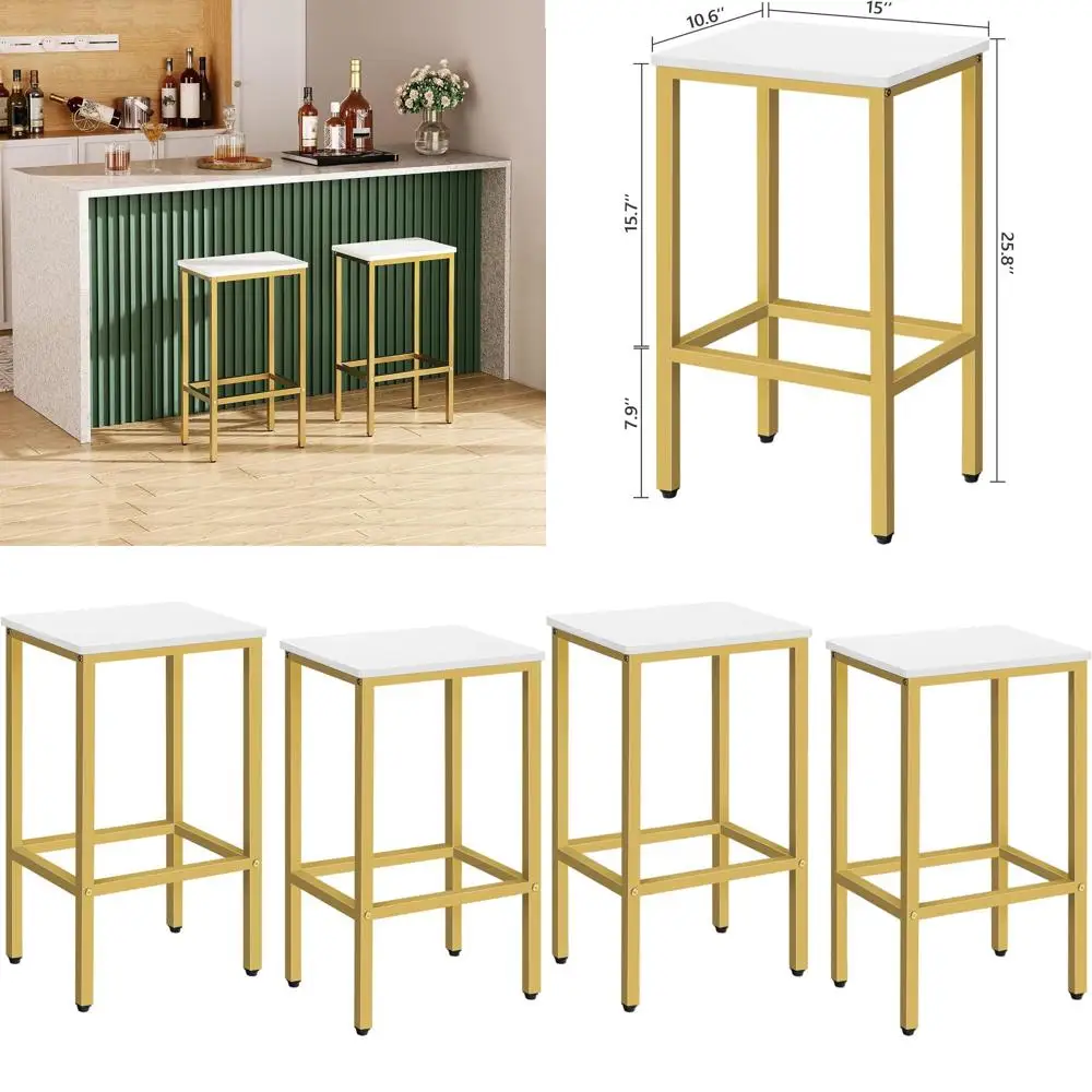 Пара белых и золотых барных стульев в индустриальном стиле, высота 25,8 дюйма, с подставкой для ног для кухни или зоны для завтрака
Пара белых и золотых барных стульев в индустриальном стиле, высота 25,8 дюйма, с подставкой для ног для кухни или зоны для завтрака