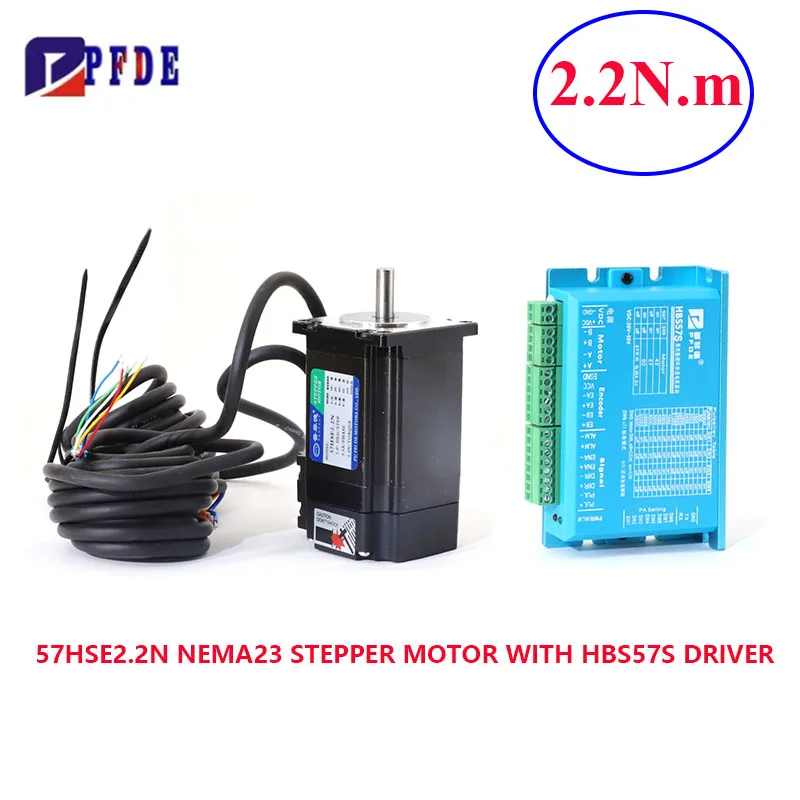 High Precision 57HSE2.2N.m Nema23 Closed Loop Stepper Motor+HBS57S Hybrid Servo Driver Kit for CNC Router 3D Printer
High Precision 57HSE2.2N.m Nema23 Closed Loop Stepper Motor+HBS57S Hybrid Servo Driver Kit for CNC Router 3D Printer