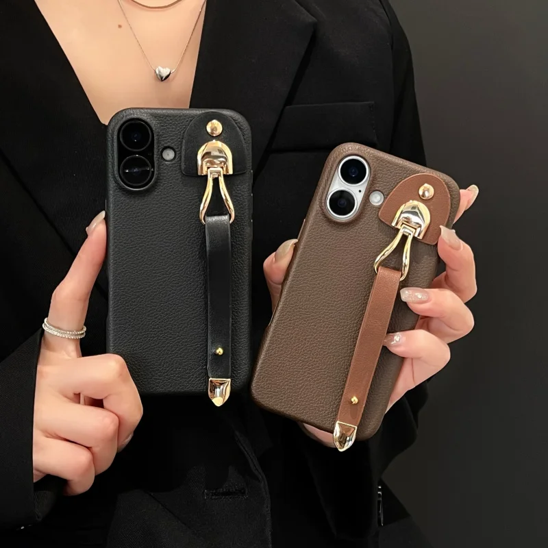 Fashion Leather Phone Case for iPhone 11 12 13 14 15 16 Pro Max Plus, with Gold Metal Buckle and Strap, Durable Protection
Fashion Leather Phone Case for iPhone 11 12 13 14 15 16 Pro Max Plus, with Gold Metal Buckle and Strap, Durable Protection