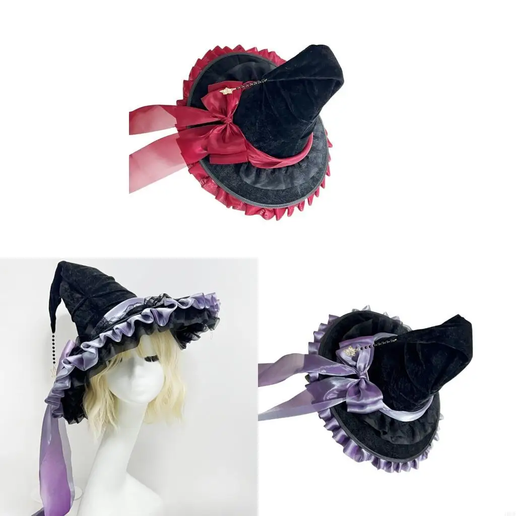 Хэллоуинская шляпа волшебника, большая черная ведьма, шляпа ведьмы с бантом, шапка ведьмы, модная остроконечная шляпа, костюмы
Хэллоуинская шляпа волшебника, большая черная ведьма, шляпа ведьмы с бантом, шапка ведьмы, модная остроконечная шляпа, костюмы