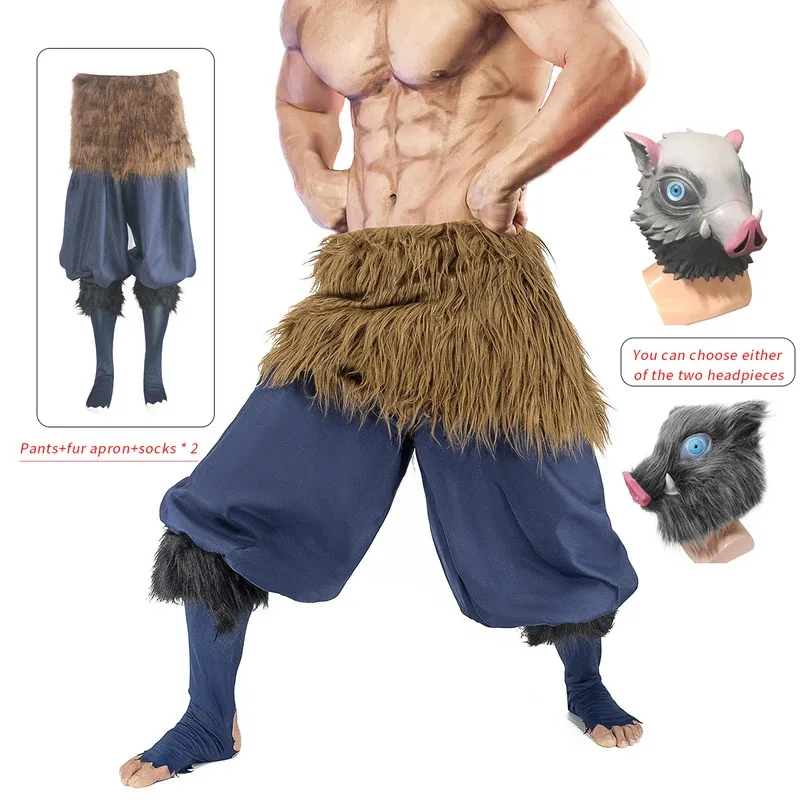 Halloween Anime Carnival Inosuke Cosplay Costume Wild Boar Mask Japanese Style Sandals Adult Masquerade Birthday Party Costumes
Halloween Anime Carnival Inosuke Cosplay Costume Wild Boar Mask Japanese Style Sandals Adult Masquerade Birthday Party Costumes