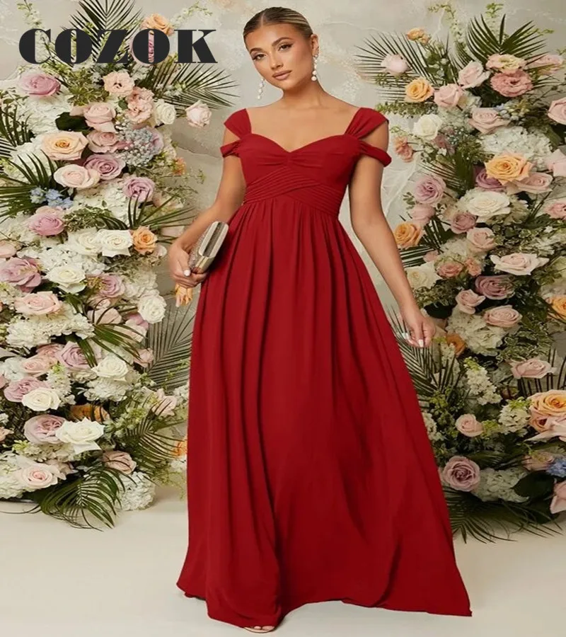 Red Elegant Pleat Evening Dresses2022 A-line Floor-Length Wedding Party Prom Gowns Robe De Soiree Custom Size
Red Elegant Pleat Evening Dresses2022 A-line Floor-Length Wedding Party Prom Gowns Robe De Soiree Custom Size