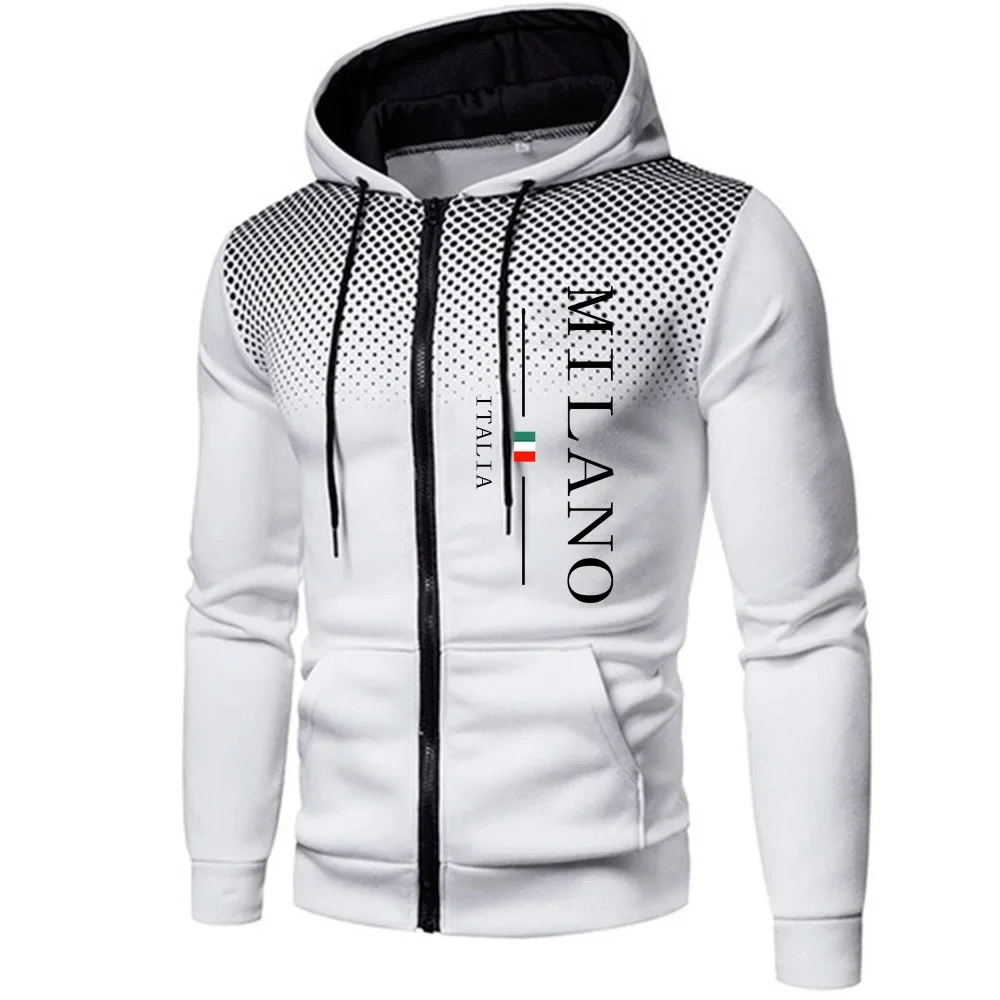 Italy Milan Print Men's Zip-up Hooded Outwear Fall Winter Male Daily Casual Sporty Jogging Hoodie Outdoor Motorcycle Riding Coat
Italy Milan Print Men's Zip-up Hooded Outwear Fall Winter Male Daily Casual Sporty Jogging Hoodie Outdoor Motorcycle Riding Coat