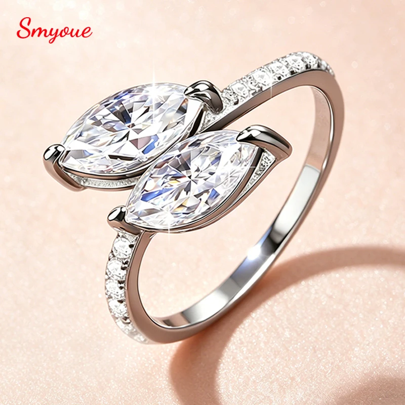 Smyoue Double Marquise Cut 1CT Moissanite Wedding Rings for Women Luxury Couple Jewelry S925 Sterling Silver Plated 18K Gold
Smyoue Double Marquise Cut 1CT Moissanite Wedding Rings for Women Luxury Couple Jewelry S925 Sterling Silver Plated 18K Gold